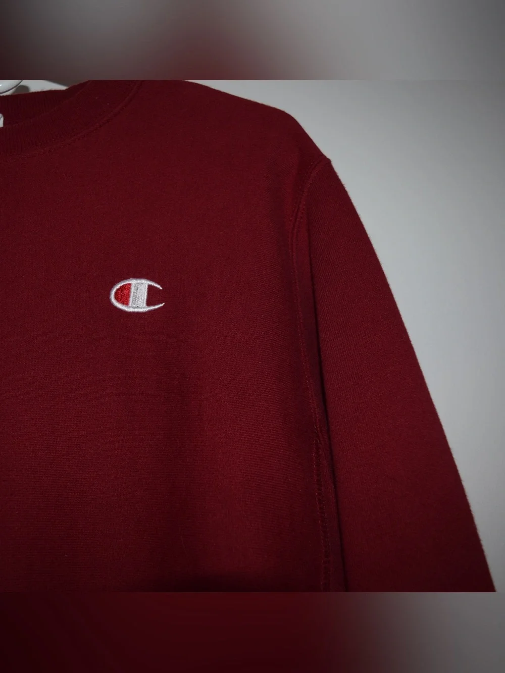 Champion Reverse Weave Maroon Crewneck Sweatshirt Small Embroidered C